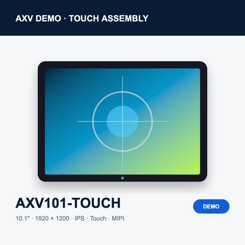 AXV101-TOUCH demonstration LCD panel catalog artwork