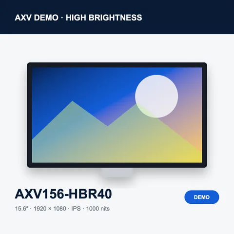 AXV156-HBR40 demonstration LCD panel catalog artwork