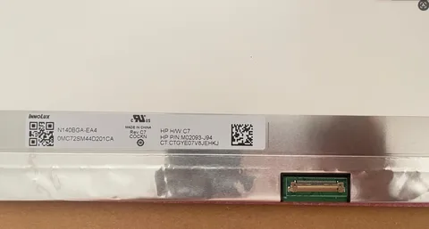 N140BGA-EA4 model label and 30-pin eDP connector detail